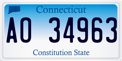 CT license plate AO34963
