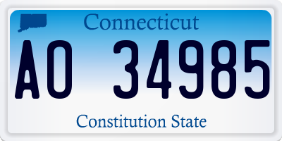 CT license plate AO34985