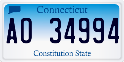 CT license plate AO34994