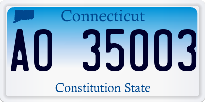 CT license plate AO35003