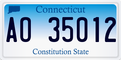 CT license plate AO35012