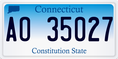 CT license plate AO35027