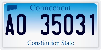 CT license plate AO35031