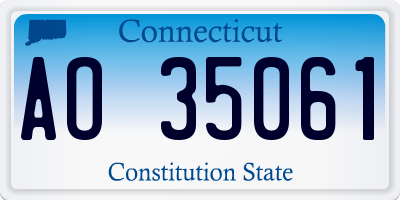CT license plate AO35061
