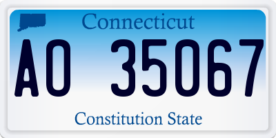 CT license plate AO35067