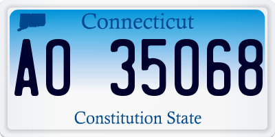 CT license plate AO35068