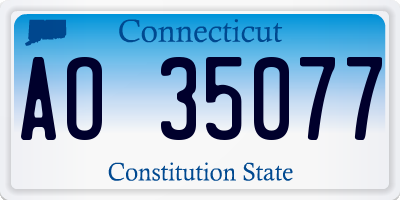 CT license plate AO35077