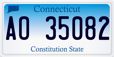 CT license plate AO35082