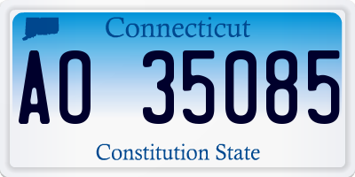 CT license plate AO35085
