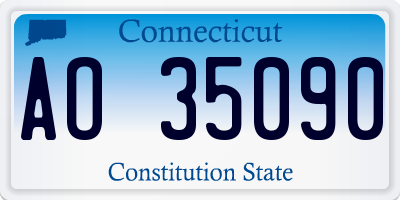 CT license plate AO35090