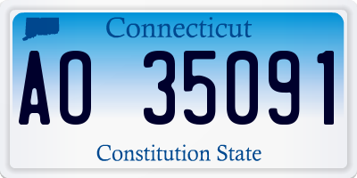 CT license plate AO35091