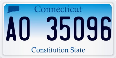 CT license plate AO35096