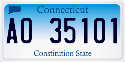 CT license plate AO35101