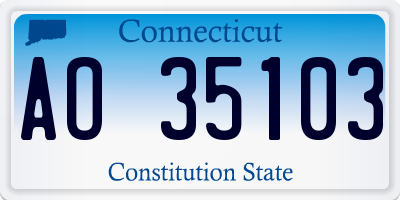 CT license plate AO35103