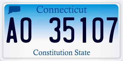 CT license plate AO35107