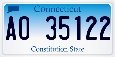 CT license plate AO35122