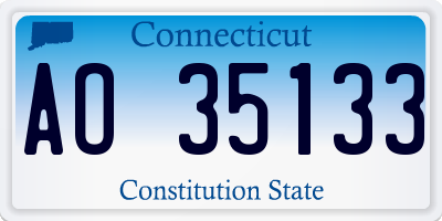 CT license plate AO35133