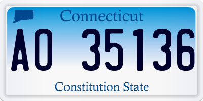 CT license plate AO35136