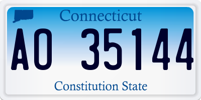 CT license plate AO35144