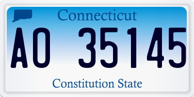 CT license plate AO35145