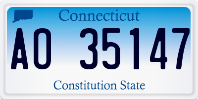 CT license plate AO35147
