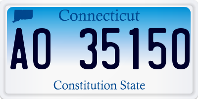 CT license plate AO35150