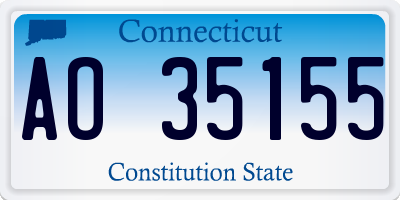 CT license plate AO35155