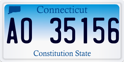 CT license plate AO35156