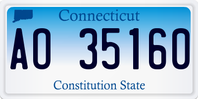 CT license plate AO35160