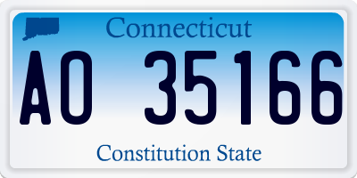 CT license plate AO35166