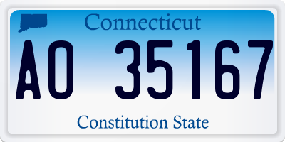 CT license plate AO35167