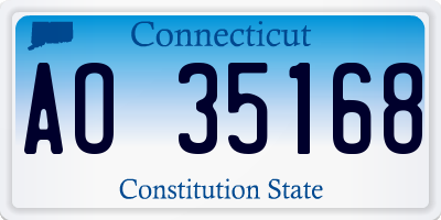 CT license plate AO35168