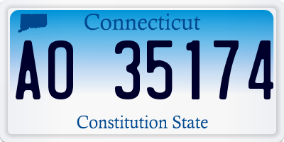CT license plate AO35174