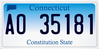 CT license plate AO35181