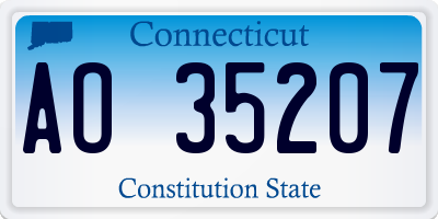 CT license plate AO35207