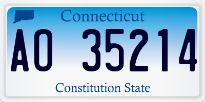 CT license plate AO35214