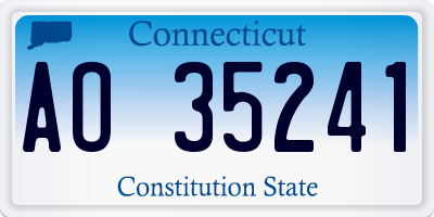 CT license plate AO35241