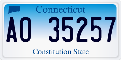 CT license plate AO35257