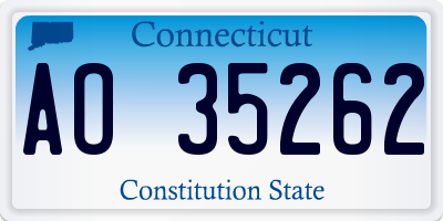 CT license plate AO35262