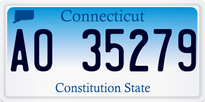 CT license plate AO35279