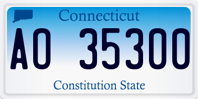 CT license plate AO35300