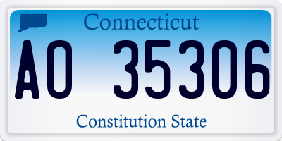 CT license plate AO35306