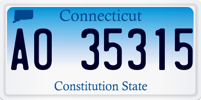 CT license plate AO35315