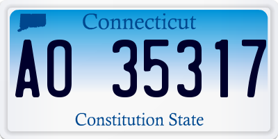 CT license plate AO35317