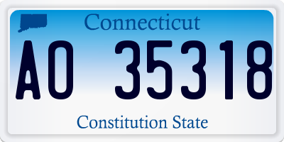 CT license plate AO35318