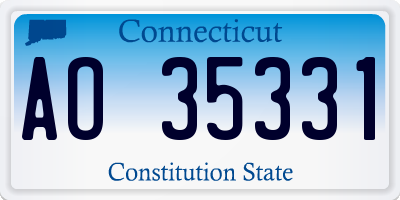 CT license plate AO35331