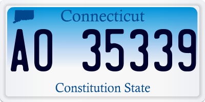 CT license plate AO35339