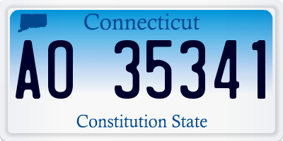 CT license plate AO35341
