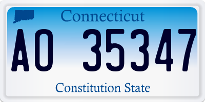CT license plate AO35347