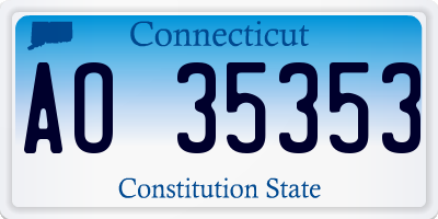 CT license plate AO35353